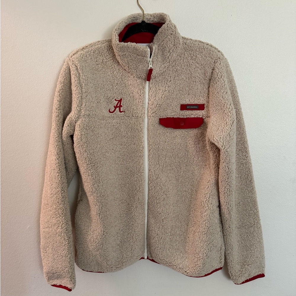 Columbia Red and Cream Fleece Jacket